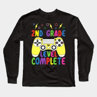 2nd Grade Level Complete Funny Gamer Shirt Last Day of School 2020 Graduation Long Sleeve T-Shirt